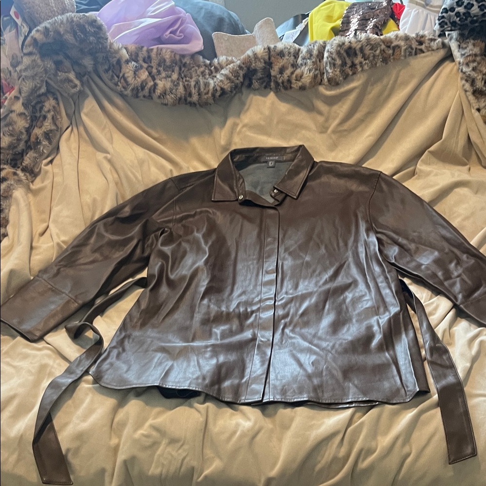 Primark Chocolate Leather Shirt Jacket